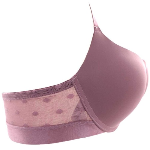Brasier Copa Preformada Aplicación de Encaje Espalda Broche F Couture