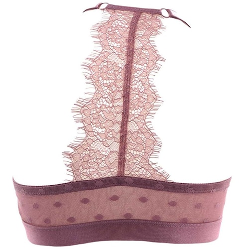 Brasier Copa Preformada Aplicación de Encaje Espalda Broche F Couture