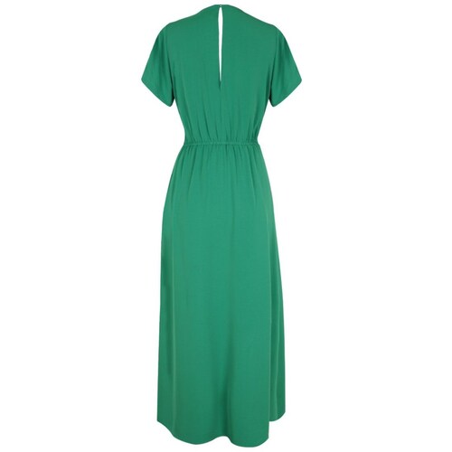 Vestido  City Femme Manga Corta Cuello V Cruzado Diseño Liso