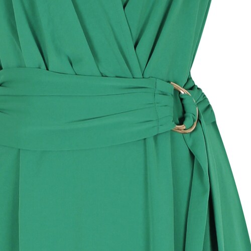 Vestido  City Femme Manga Corta Cuello V Cruzado Diseño Liso