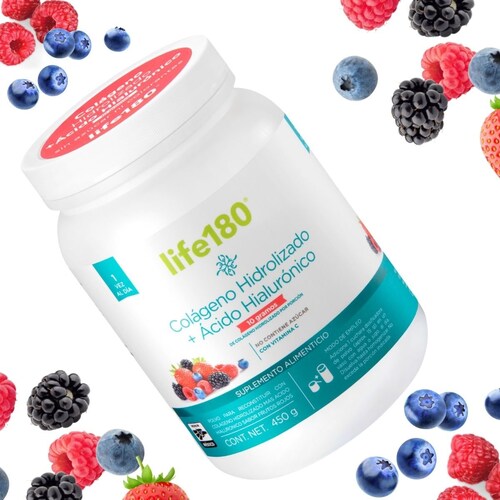 Colágeno Hidrolizado en Polvo Y Ácido Hialurónico + Vitamina C Life 180