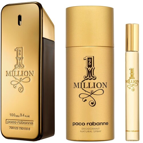 Paco Rabanne One Million Set para Hombre Perfume Edt 100Ml + Desodorante 150Ml + Perfume de Bolsillo 10Ml