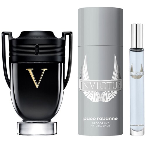 Paco Rabanne Invictus Victory Set para Hombre Perfume Edp 100Ml + Desodorante 150Ml + Perfume de Bolsillo 10Ml