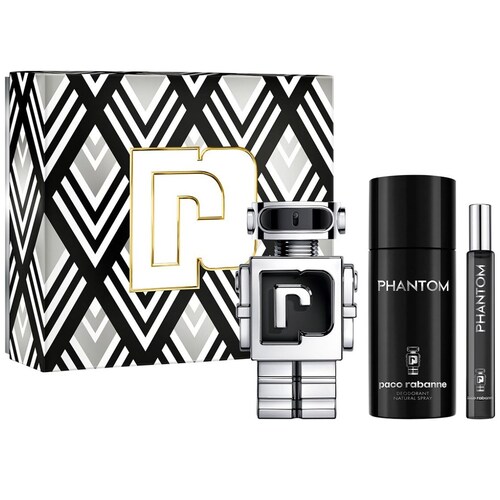 Paco Rabanne Phantom Set para Hombre Perfume Edt 100Ml + Desodorante 150Ml + Perfume de Bolsillo 10Ml