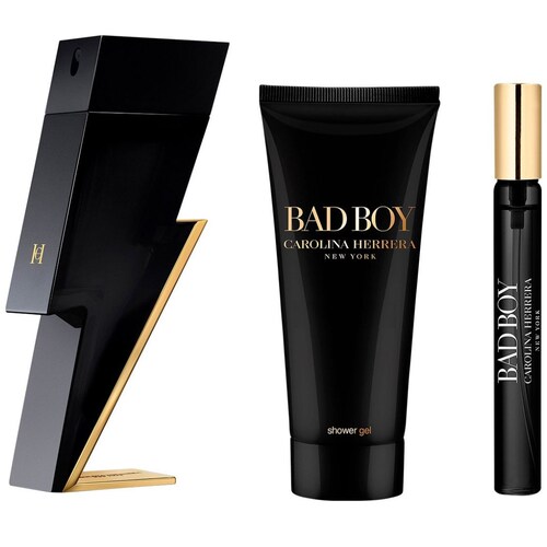 Carolina Herrera Bad Boy Set para Hombre Perfume Edt 100Ml + Shower Gel 100Ml + Perfume de Bolsillo 10Ml