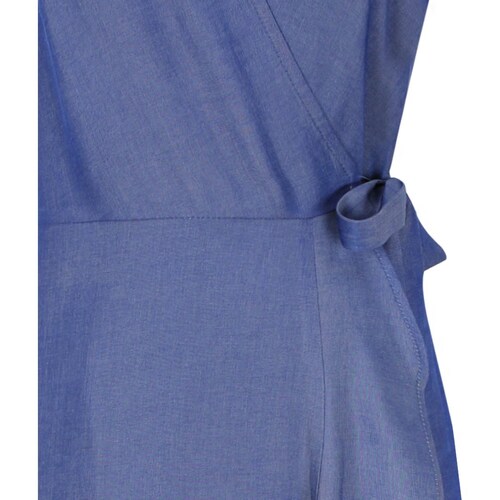 Vestido Just By Basel Sin Manga Cuello V Cruzado Diseño Liso