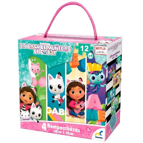 Rompecabezas 4 en 1 Gabby´s Dollhouse 12 Piezas Cada uno