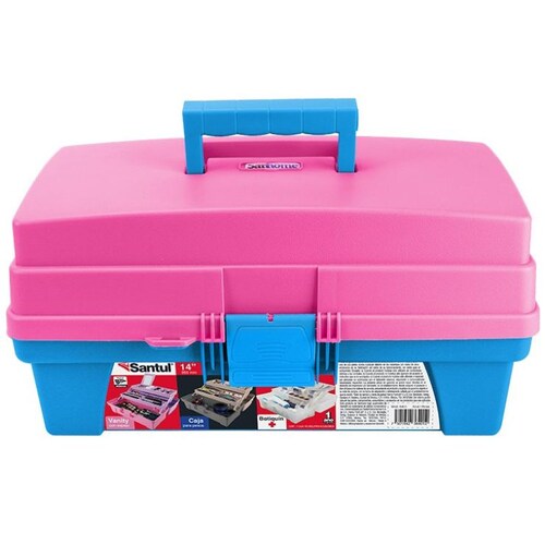 Caja Vanity Santul 14 Azul con Rosa