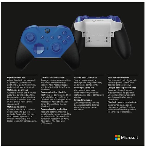 Xbox Serie X Y S Control Inalámbrico Elite Blue