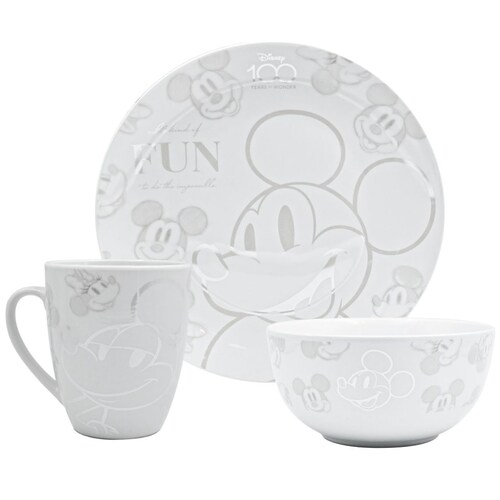 Vajilla Porcelana 12 Piezas  Disney 100 Fun Kids