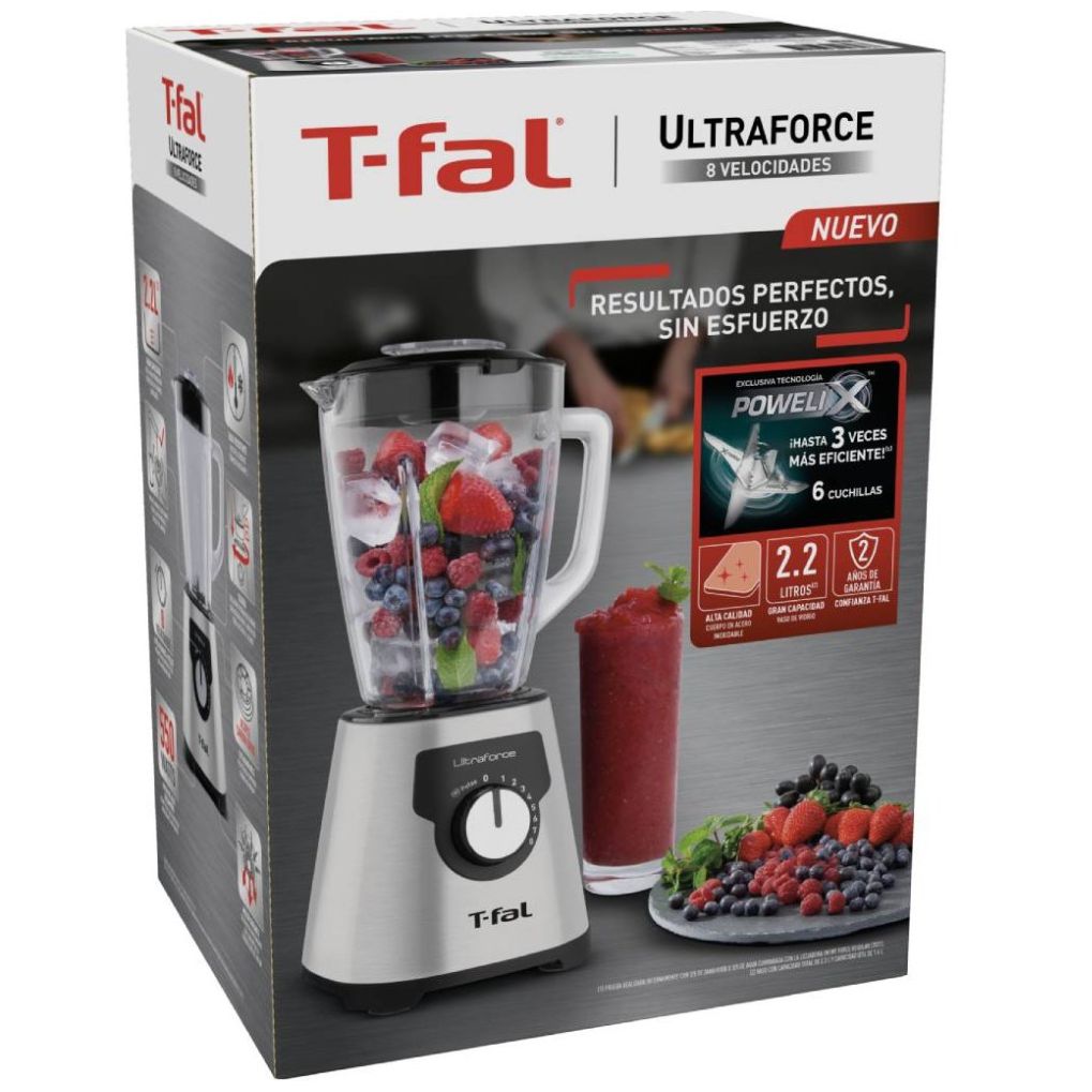 Licuadora Negra Ultraforce 8 Velocidades T Fal