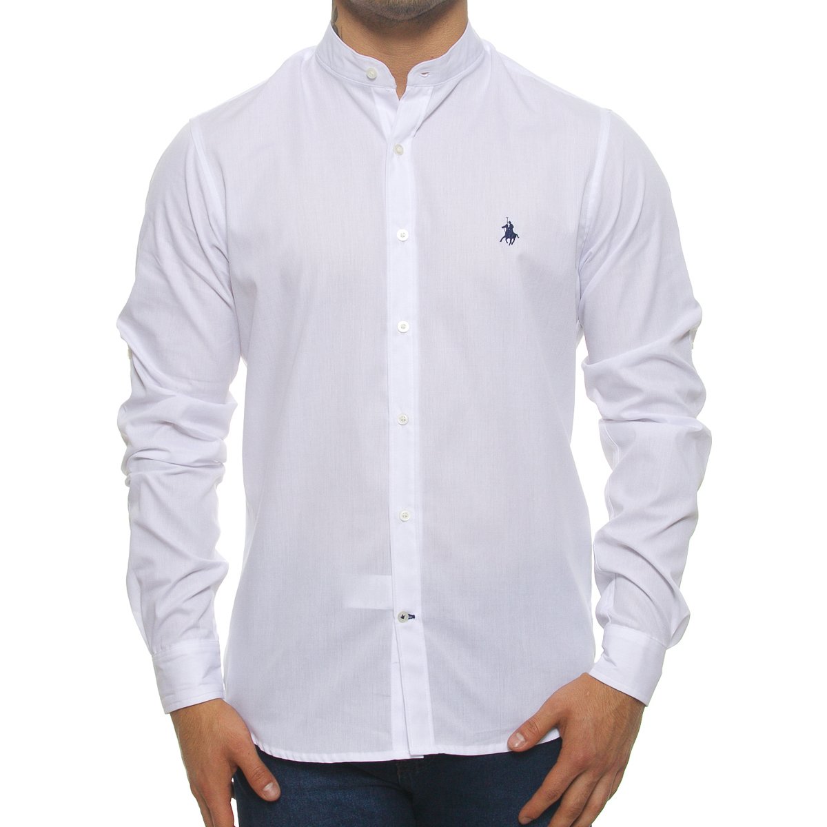 Camisa manga larga blanca para hombre hot sale