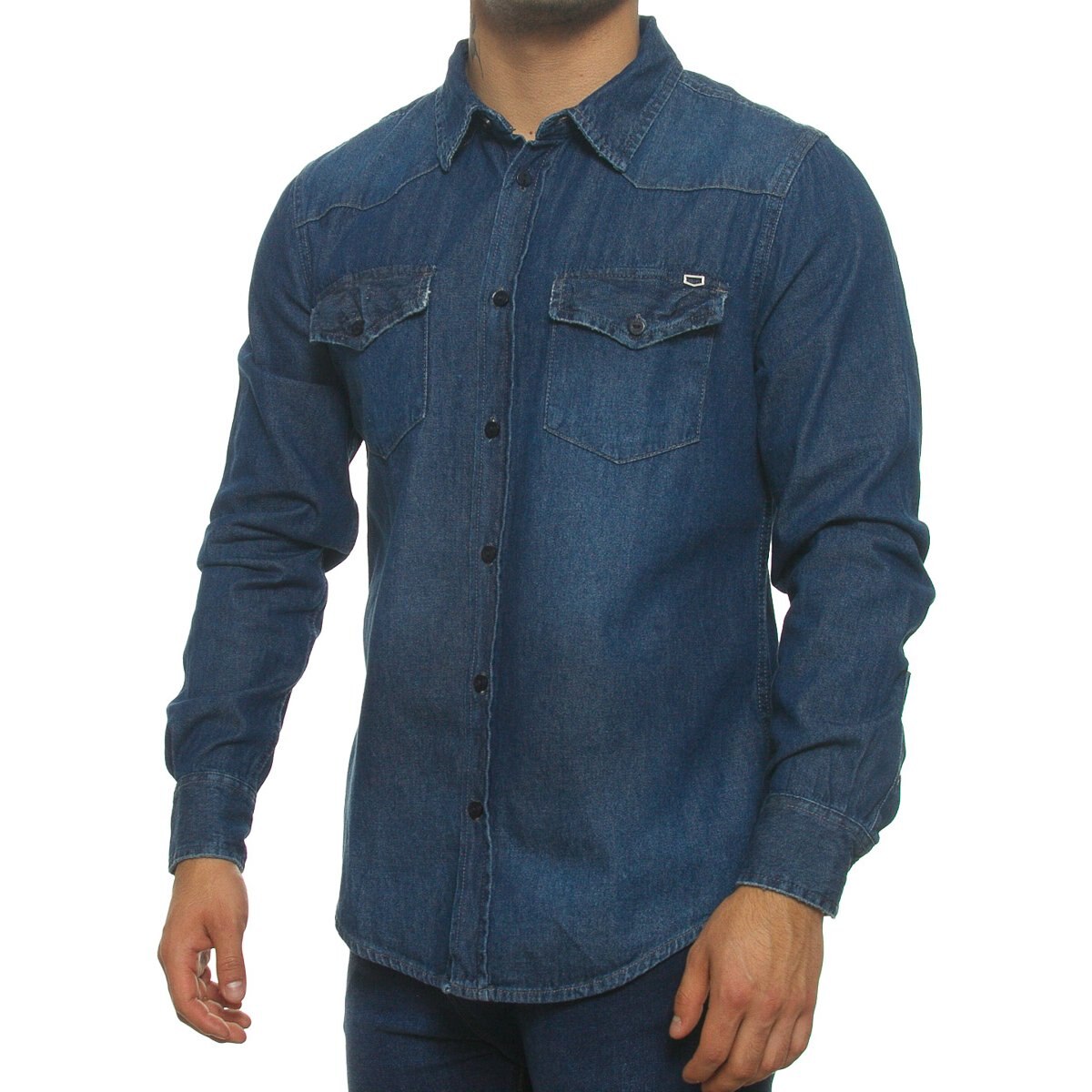 Camisa Casual de Mezclilla Manga Larga para Hombre Oggi Jeans