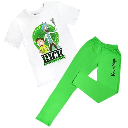 Pijama para Hombre Playera Manga Corta Pantalón Rick And Morty