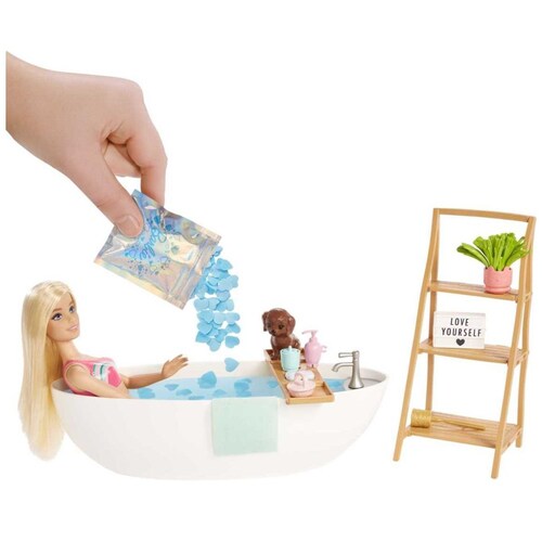 Barbie Fashion & Beauty Set de Juego Baño de Burbujas