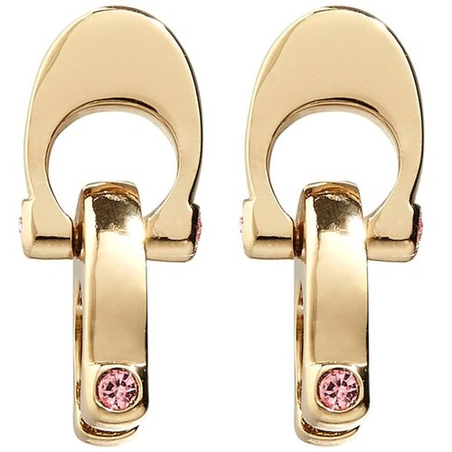 Aretes Marca Coach Color Rosa Acabado Cristal