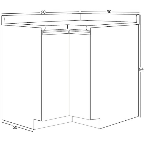 Gabinete Esquinero Cairo 91X90X64.5 Mymsa