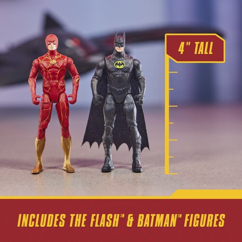 Batwin con Figuras de Pulgadas Flash Y Batman Keaton