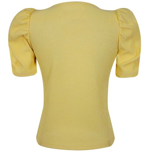 Blusa Just By Basel Manga Corta Abombadas Cuello V Cruzado Diseño Liso