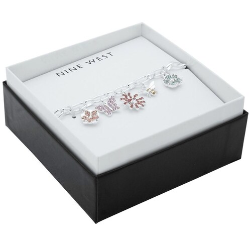 Box Pulsera Marca Nine West Color Plata Acabado Pulido