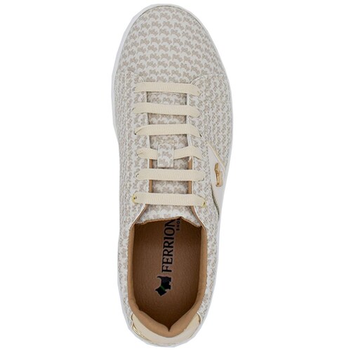Tenis Casual con Logo Beige Ferrioni