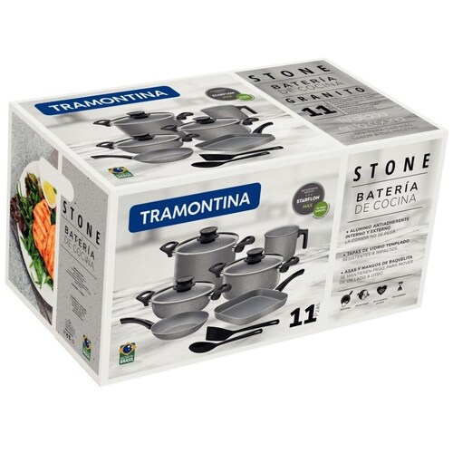 Batería de 11 Piezas St Granito Gris Tramontina