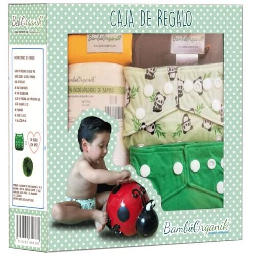 Caja para Regalo de Pañales Reusables de Tela de Bambú Bambuu Organic B-001              
