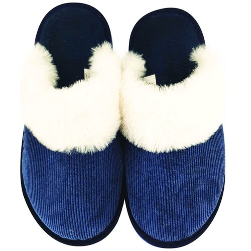 Pantufla Destalonada con Pestaña Afelpada Marino Arra