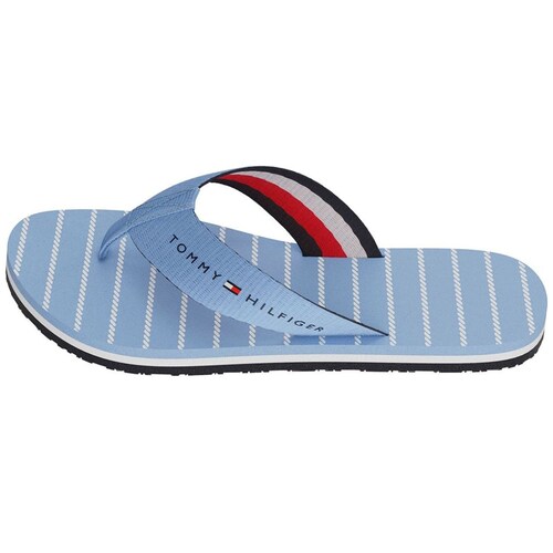 Sandalia Flip Flop con Líneas Azul Tommy Hilfiger
