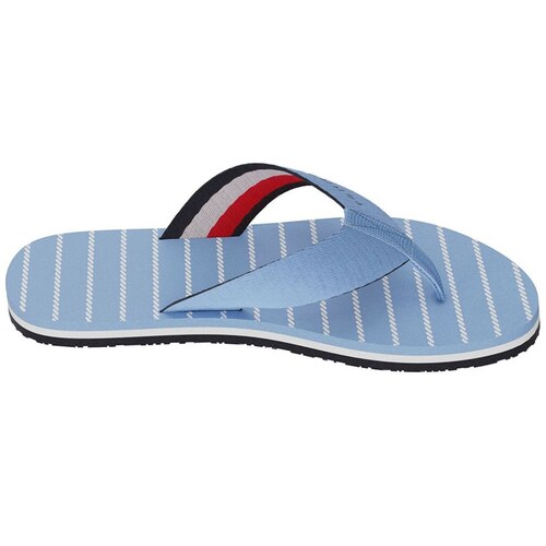 Sandalia Flip Flop con Líneas Azul Tommy Hilfiger