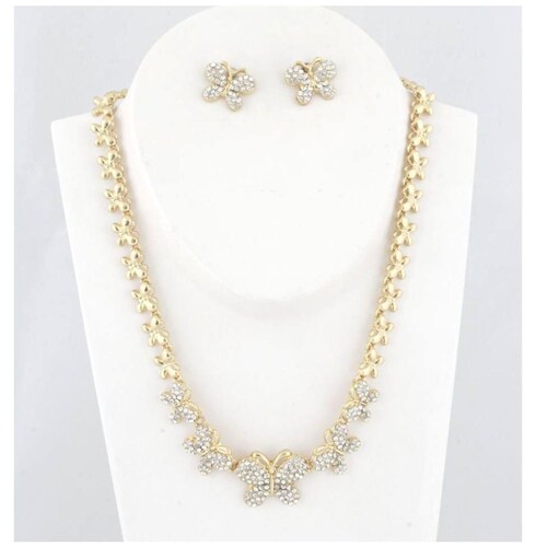 Juego Aretes Collar con Mariposas Lulu