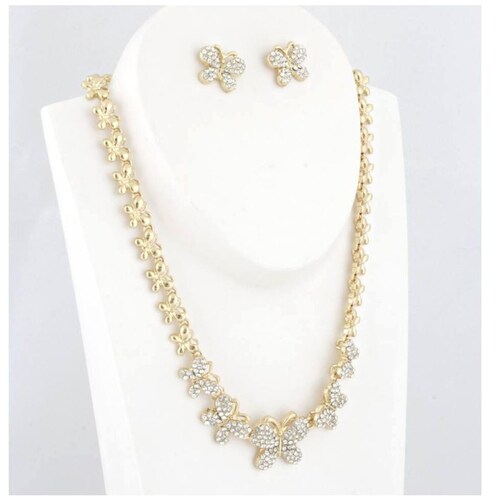 Juego Aretes Collar con Mariposas Lulu