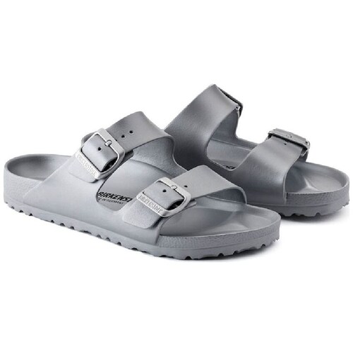 Sandalia Doble Hebilla Plata Birkenstock