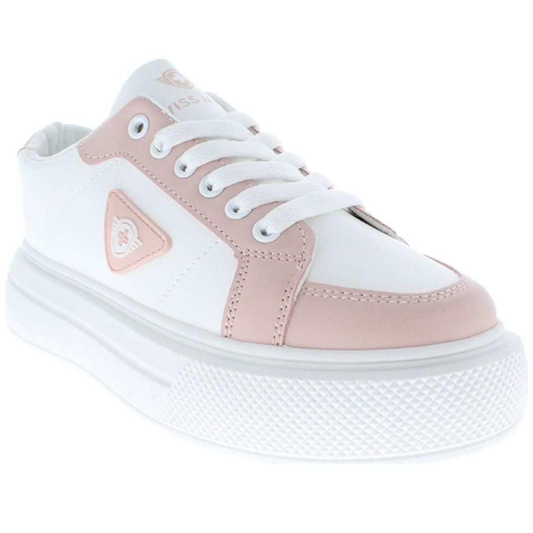 Tenis Casual de Plataforma Blanco con Rosa Swiss Navy