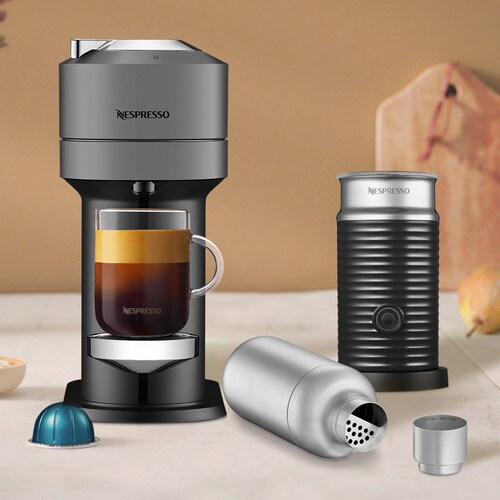 Máquina De Café Espresso, Color Gris, Vertuo Plus & Aeroccino