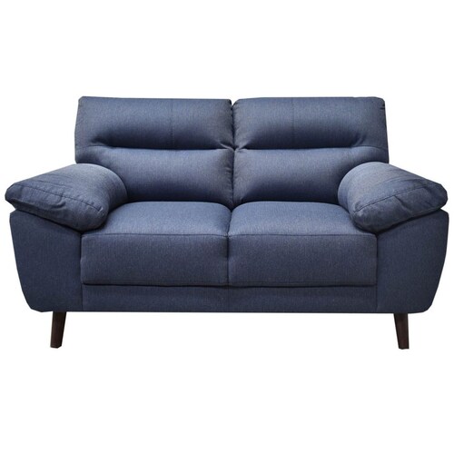 Sala Sofá y Love Seat Oliana Tela Azul Muebles  Liz
