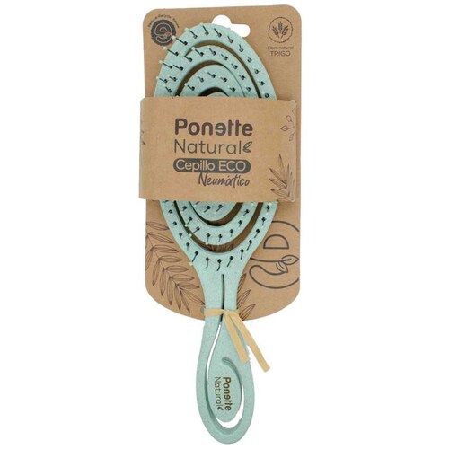 Ponette Natural Cepillo Eco Desenredante Verde 1 Pieza