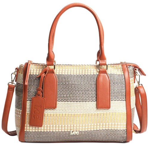 Bolsa Estilo Bowling con Print de Colores y Detalles en Camel Marca Lee Modelo A10687