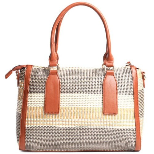Bolsa Estilo Bowling con Print de Colores y Detalles en Camel Marca Lee Modelo A10687