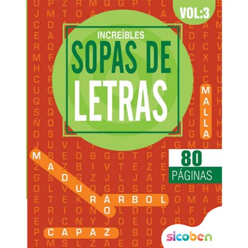 Libro de Sopas de Letras Increíbles Ii 20X26Cm 80 Páginas 4 Modelos Wizzdom