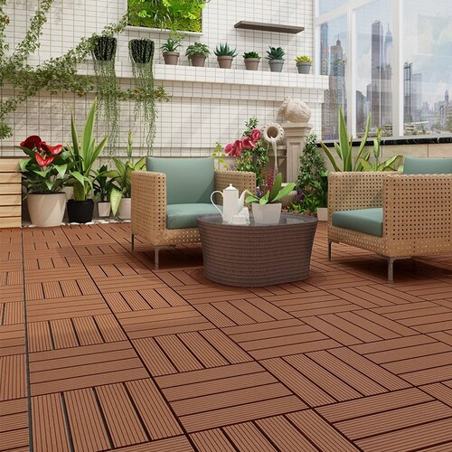 Piso Modular Deck Ladrillo para Jardín de 30 X 30 Cm Cubre 0.81M2 Deco Pvc