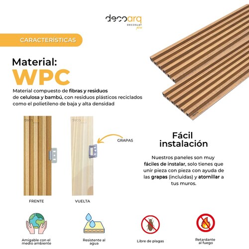 Lambrin Plus  Decorativo Madera Roble Gris de 100 Cm X 17 Cm Cubre 1.7 M2 Deco Pvc