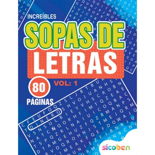 Libro de Sopas de Letras Increíbles I 20X26Cm 80 Páginas 4 Modelos Wizzdom