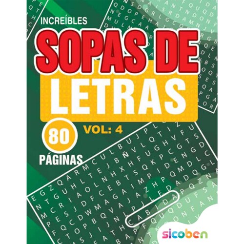 Libro de Sopas de Letras Increíbles I 20X26Cm 80 Páginas 4 Modelos Wizzdom