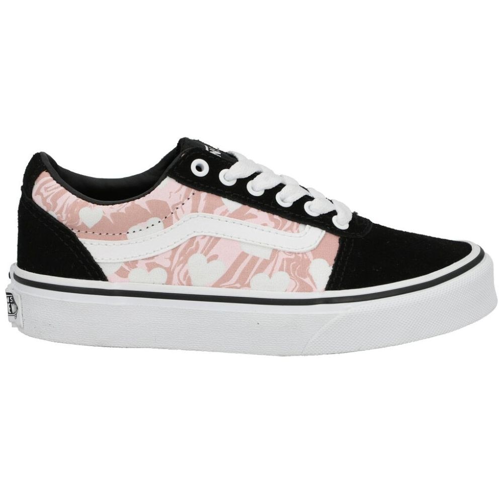 Zapatos vans blanco clearance con negro rosa