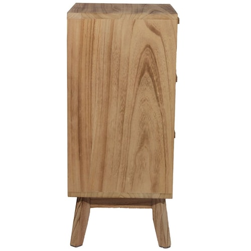 Home Nature Cajonera Malasia de Madera con 3 Cajones con Rattan 40*30*66 Cm