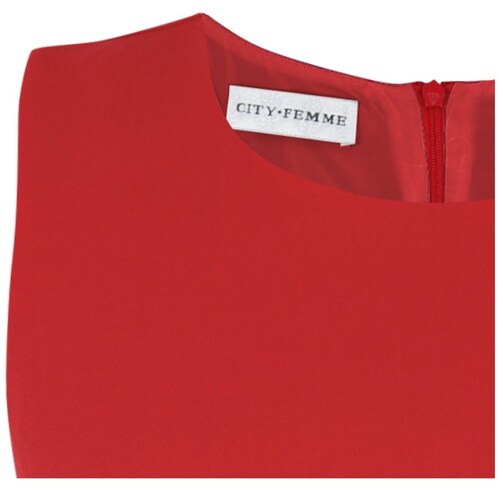 Vestido City Femme Cuello Redondo Diseño Liso