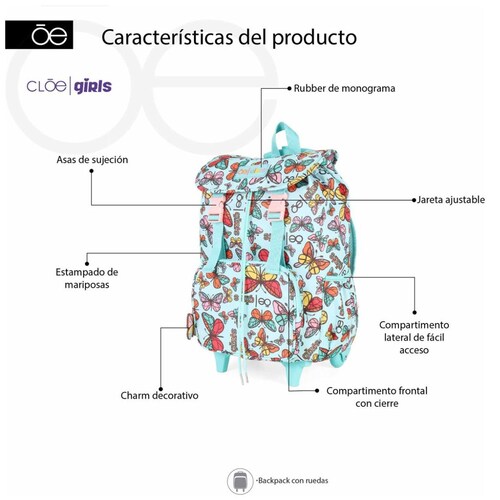 Mochila Tipo Backpack Rod Maviny Menta Cloe