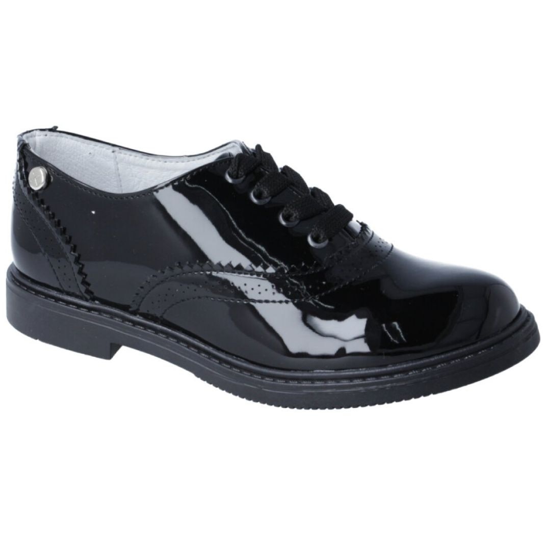 Zapato Escolar Charol con Agujeta 22 24 Negro Karsten para Ni a