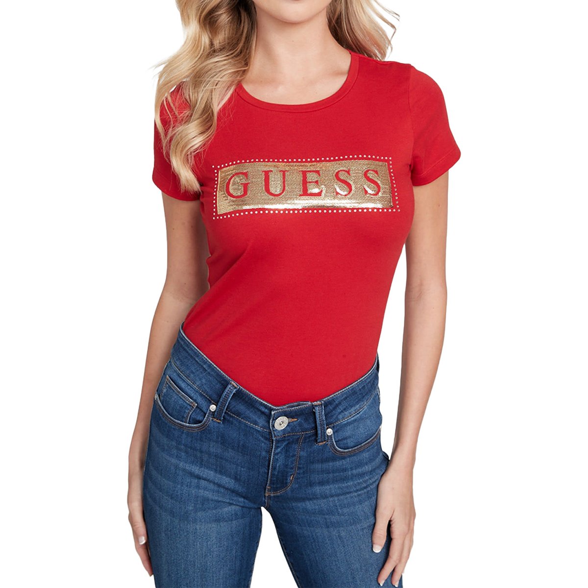 Marca Guess Originales Camiseta Guess Rosa Mujer Ropa Playera